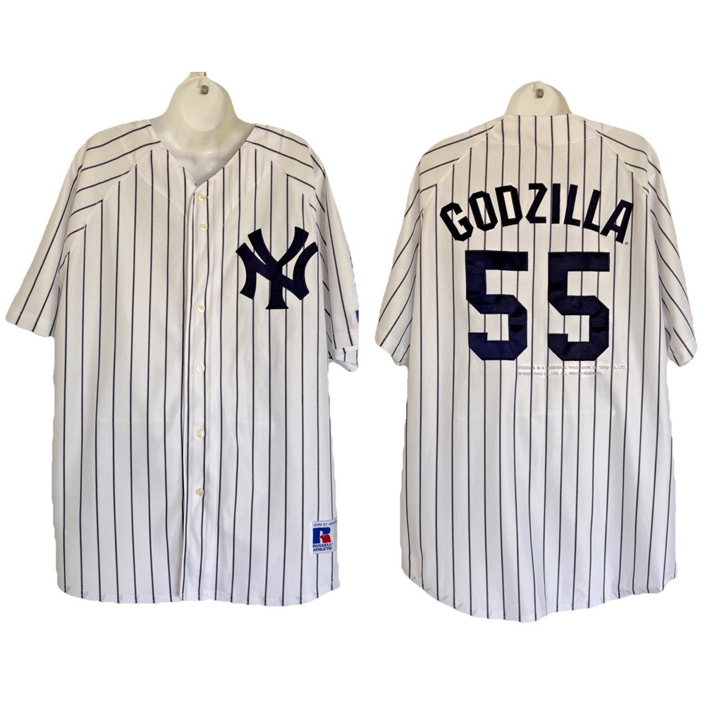 NWT New York Yankees Hideki Matsui #55 Godzilla Jersey L Russell Athletic MLB